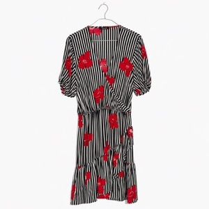 Ruffle Wrap Madewell Dress Floral Stripe